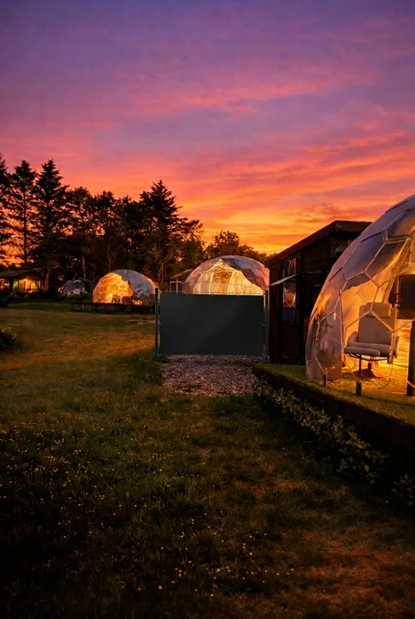 Boutique Domes at sunset